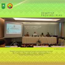 rapat koordinasi pemantauan penanaman modal di provinsi riau dan diskusi implementasi undang-undang cipta kerja  
